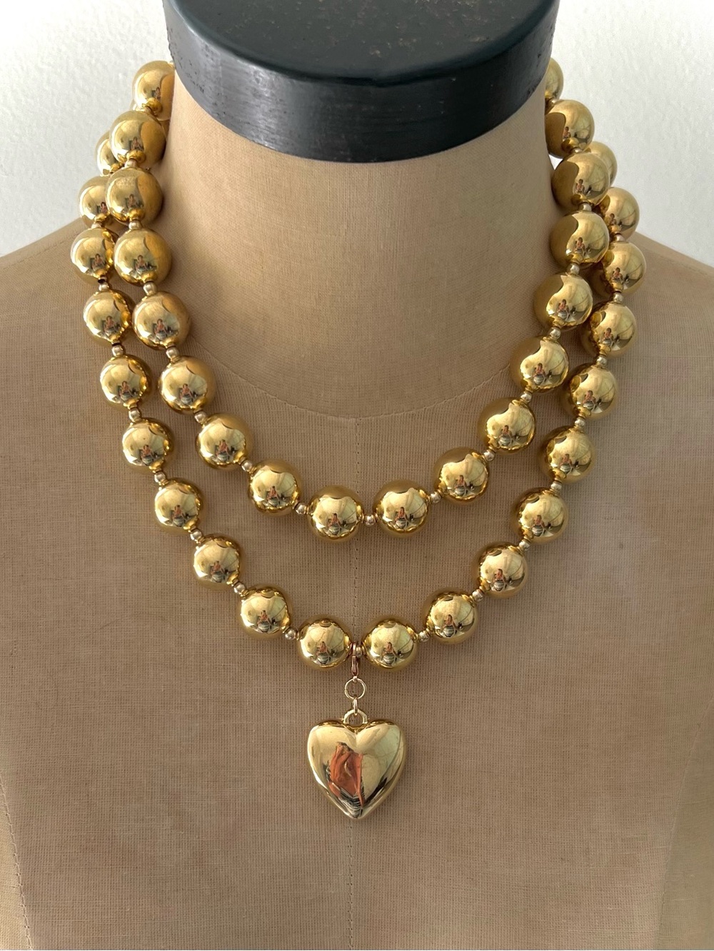 NEW ✨MAYAMAR✨ Set of 2 Beaded Heart Pendant Necklaces - Picture 4 of 5
